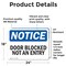 Signmission Door Blocked Not An Entry, 24 in W x Rectangle, Vinyl Decal OS-2PACK-NS-D-1824-L-11471 - alternate 2